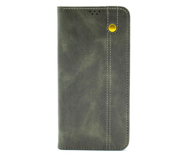Шкіряний чохол книжка Epik Rivet New для Apple iPhone 12, Dark Green