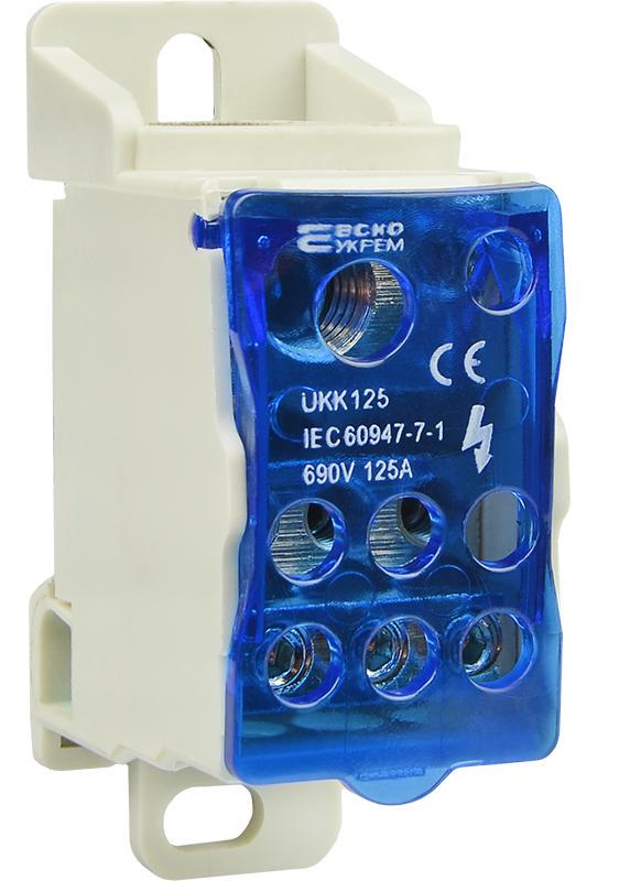 Блок распределительный АСКО-Укрем JHUKK-125 125А вход 1х35/1х16 мм2 выход 6х16 мм2 на DIN-рейку (A0130010101) Блок распределительный АСКО-Укрем JHUKK-125 125А вход 1х35/1х16 мм2 выход 6х16 мм2 на DIN-рейку (A0130010101)