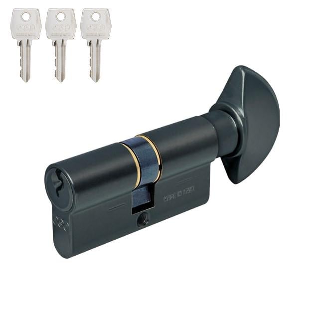 Цилиндр замка AGB Mod.600 70 мм 40х30Т ключ-тумблер Черный (C6AL.84.25.35)