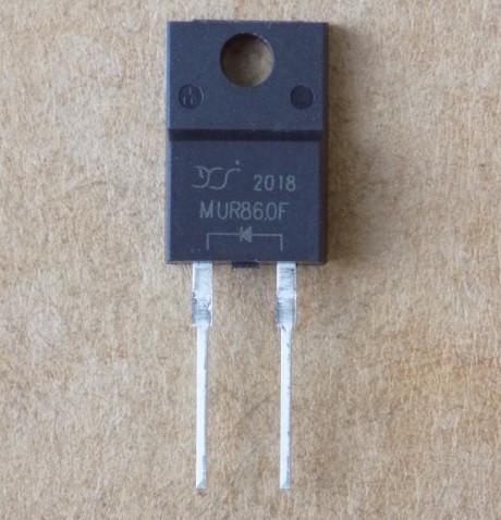 Диод MUR860F 600V/8A/TO220F-2pin (50644)