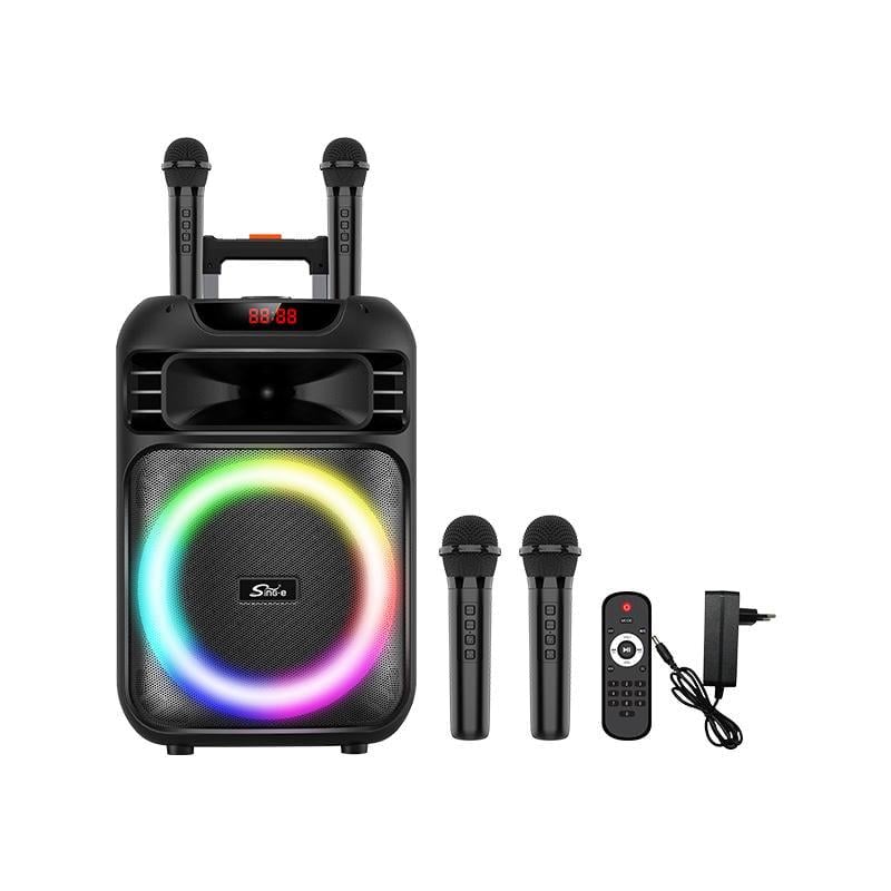 Портативная колонка Sing-E ZQS12148 BASS RGB с аккумулятором большой емкости/2 микрофонами и пультом 13'' (0159)