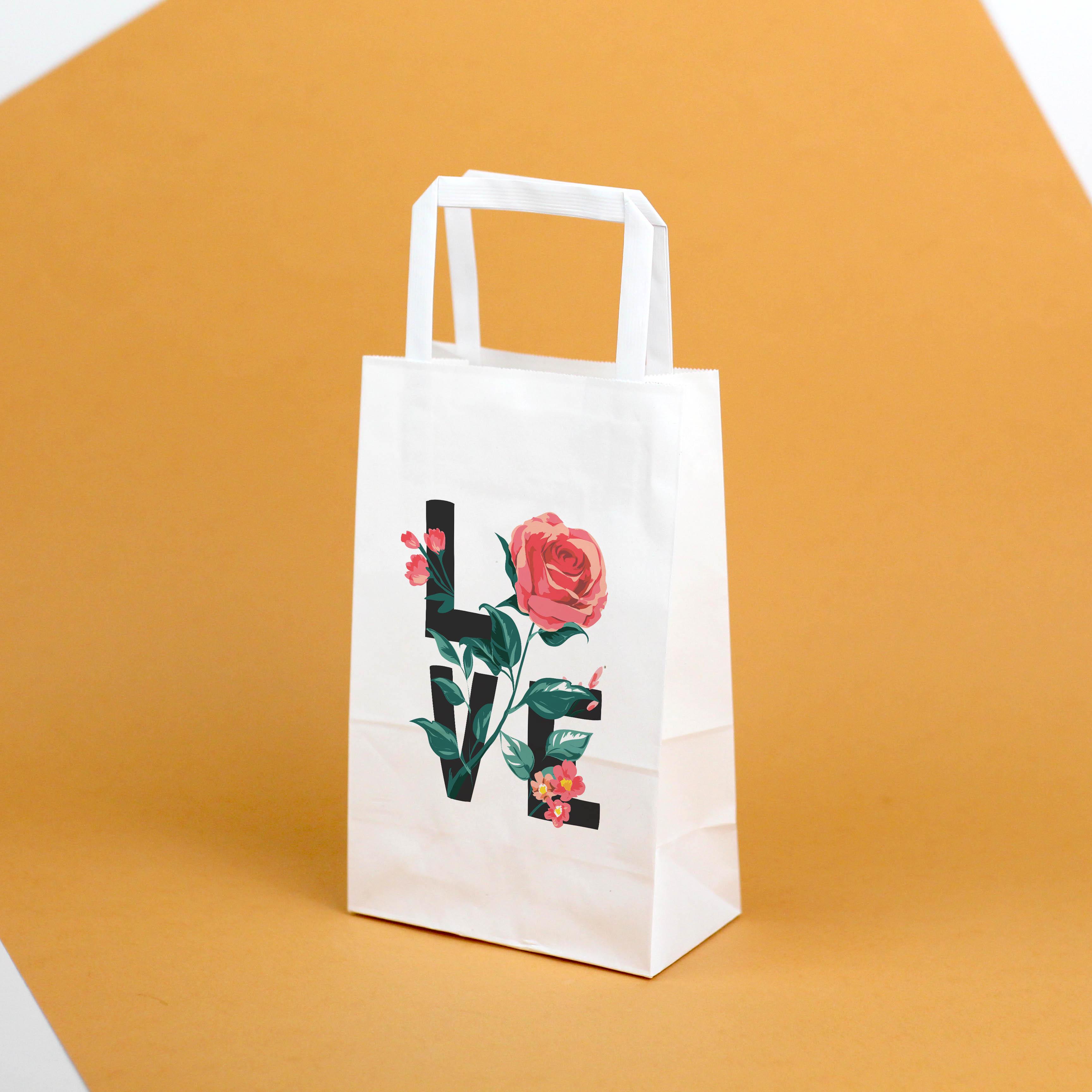 Пакет подарунковий паперовий з любов'ю Love Серця 150х90х240 мм 20 шт.