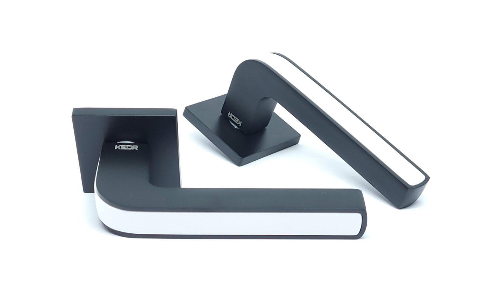 Ручка Kedr на розетке квадрат Ultra R21.830 MBP/WH Черный с белой вставкой