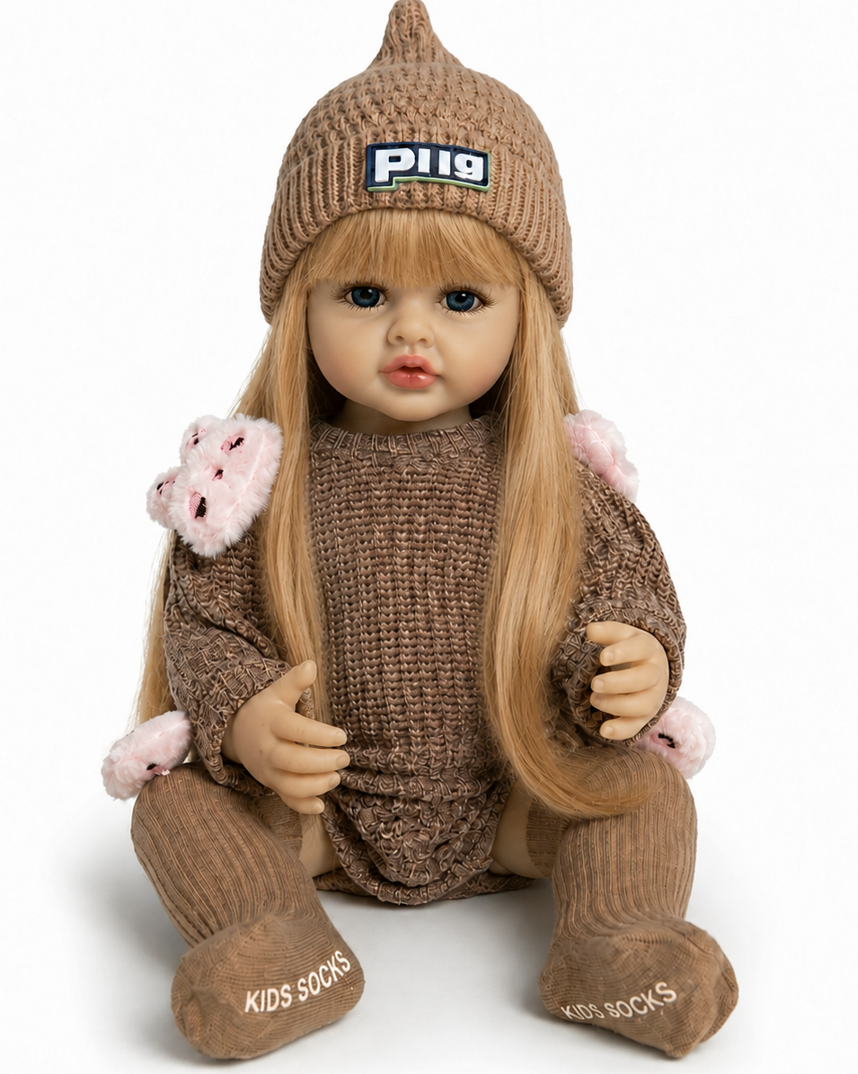 Кукла реалистичная Doll Reborn Baby 55 см полностью виниловая (К0100305)