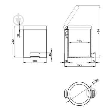 Відро для сміття Qtap Liberty BLM 1149 QTLIBBLM1149 - фото 3