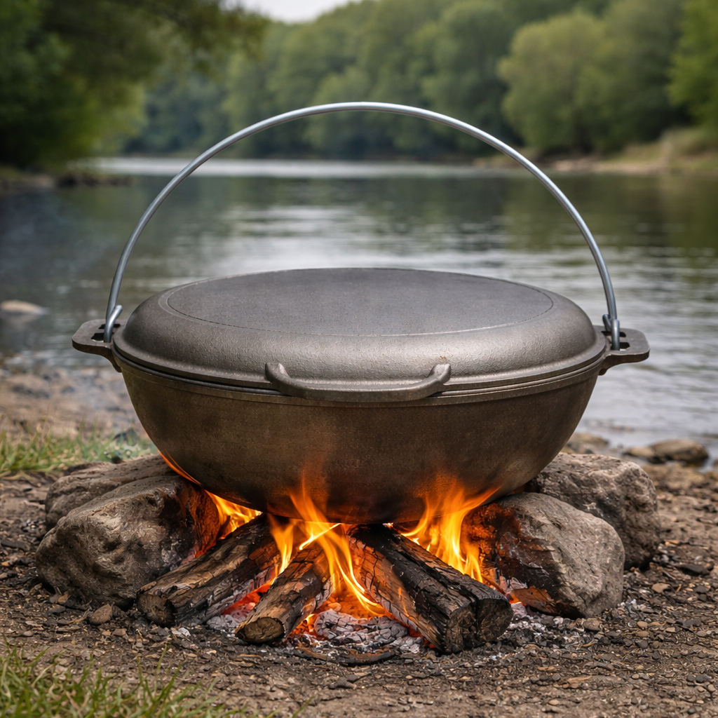 Котел туристический Jooki КТ-10КС чугунный с крышкой-сковородой 10 л (10286)