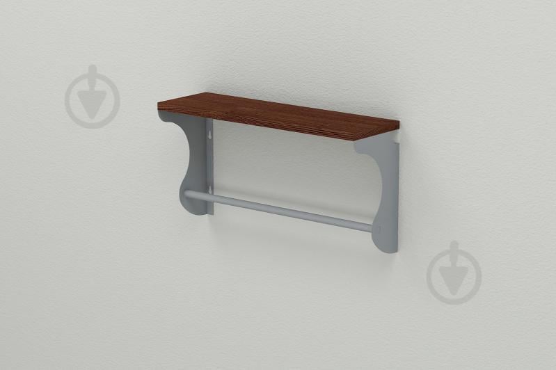 Полка настенная Ferrum-decor Юзиби 270x500x150 металл Серый ДСП Венге 16 мм (UZI0017)