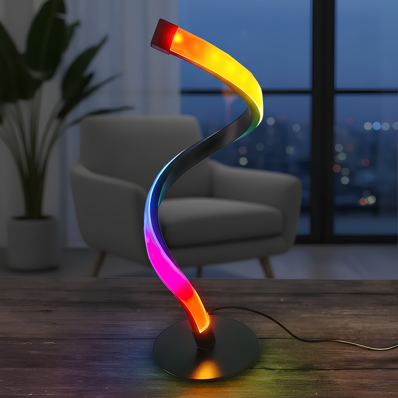Настольная лампа светодиодная Valeso 5W RGB питания от USB 5050 RGBIC Черный (BL00095)