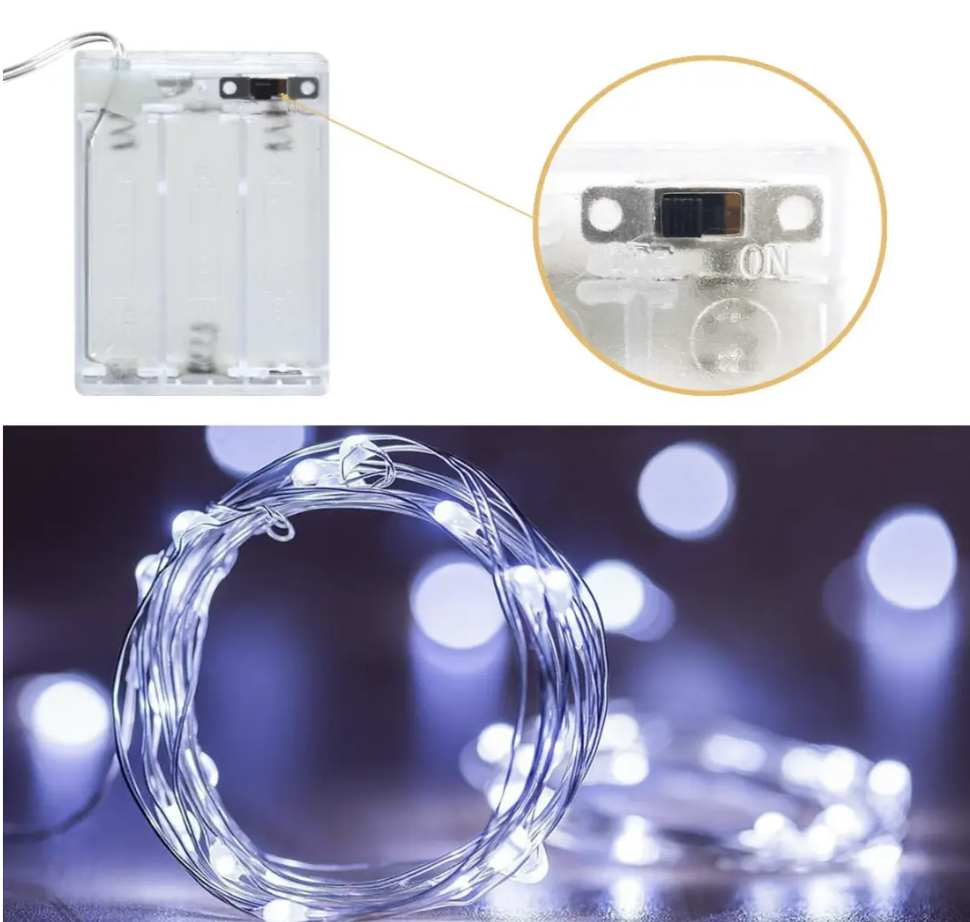 Новогодняя гирлянда Капля росы 50 LED 5 м на батарейках для украшения дома и елки Холодный белый свет (Е500192(cold)) - фото 10 Новогодняя гирлянда Капля росы 50 LED 5 м на батарейках для украшения дома и елки Холодный белый свет (Е500192(cold)) - фото 10