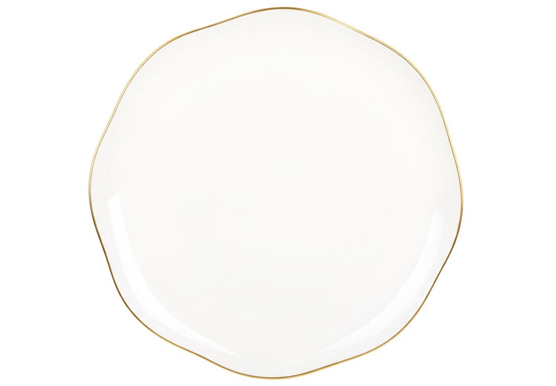 Тарелка порцеляновая 20,5 см с золотой окантовкой (871-028)