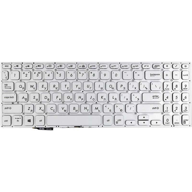 Клавиатура Power для ноутбука ASUS Vivobook S15 S530U без фрейма подсветка Белый