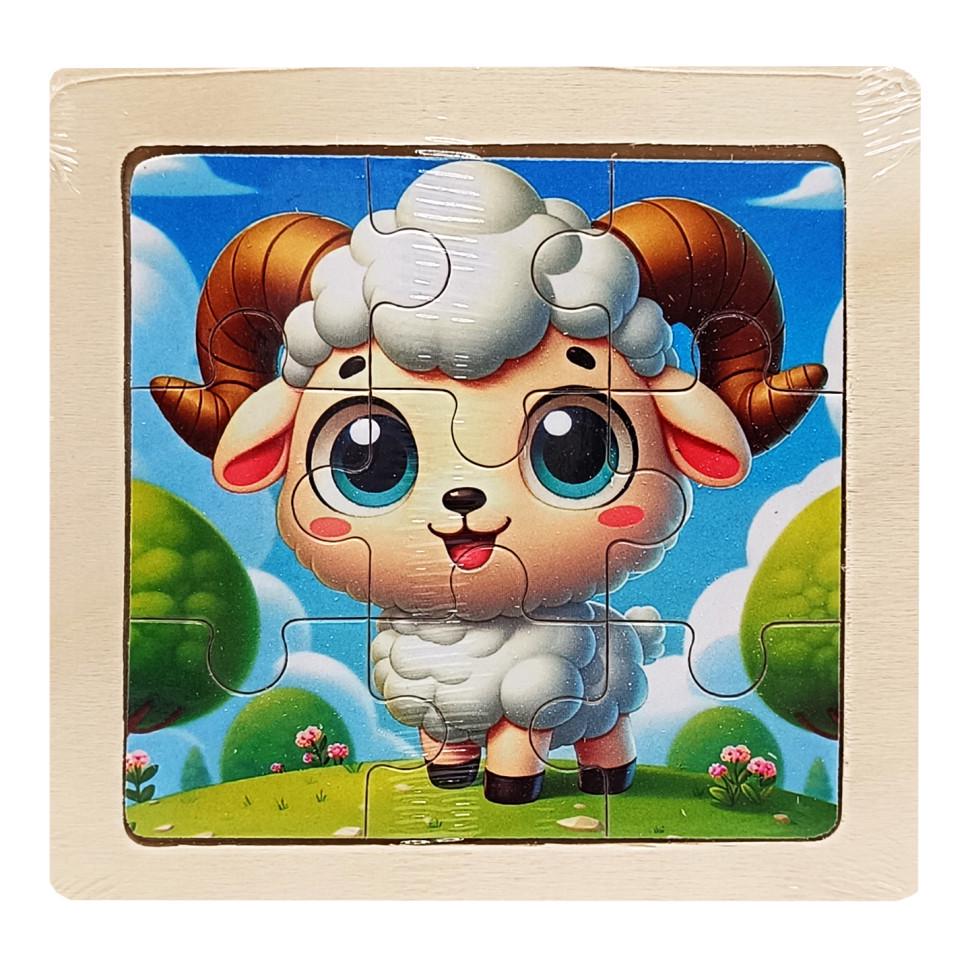 Пазл-вкладиш дерев'яний дитячий Баранчик MD 1506-8 9 ел. (RLT52730)