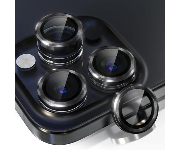 Защитное стекло с рамкой Eagle Eye для iPhone 16 Pro / 16 Pro Max на заднюю камеру Черный