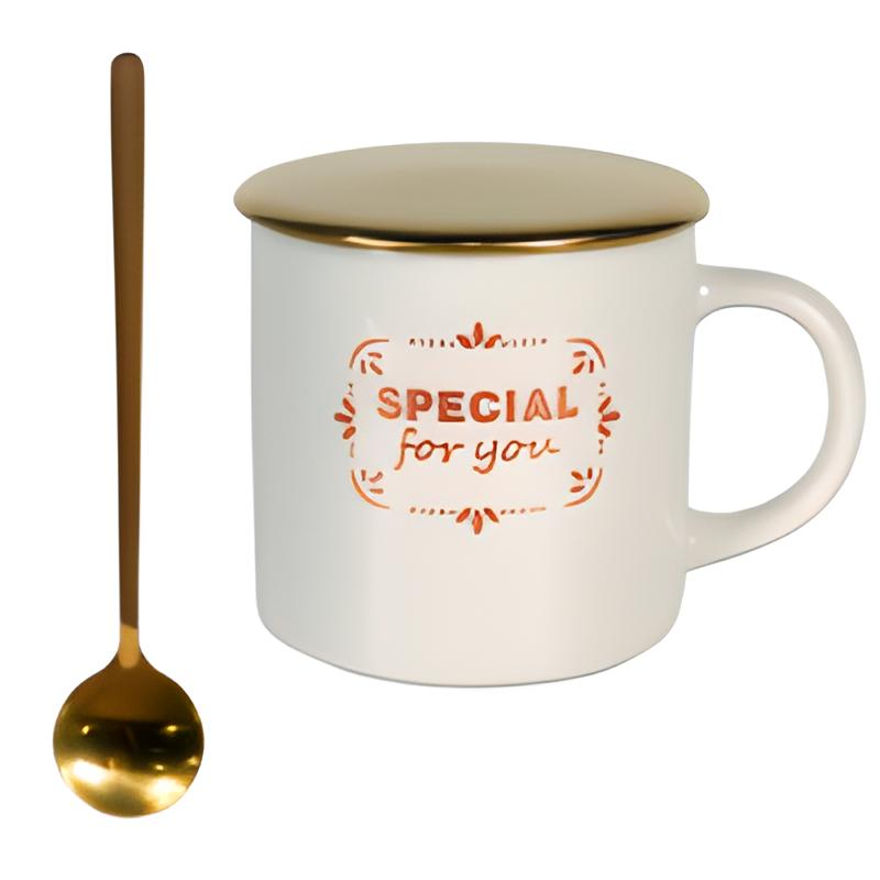 Чашка Westhill FOR YOU с крышкой и ложкой 360 мл Белый (MCO21-152)