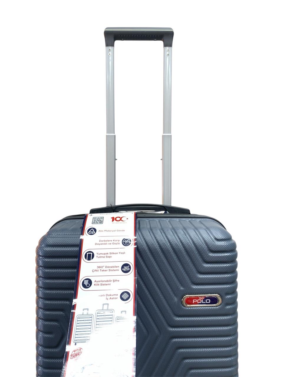 Валіза Polo ПК003-S полікарбонат на 4-х подвійних колесах маленька S 50 л Сірий - фото 2 Валіза Polo ПК003-S полікарбонат на 4-х подвійних колесах маленька S 50 л Сірий - фото 2