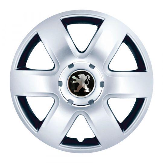 Автомобильные колпаки SKS 337 R15 с логотипом Peugeot 4 шт. Серебристый