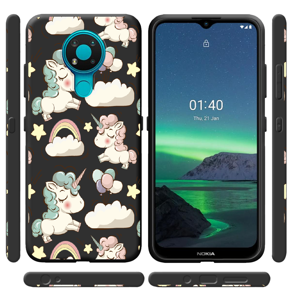 Чехол Boxface Nokia 3.4 Unicorns Черный силикон (41292-cc2-43219) - фото 2