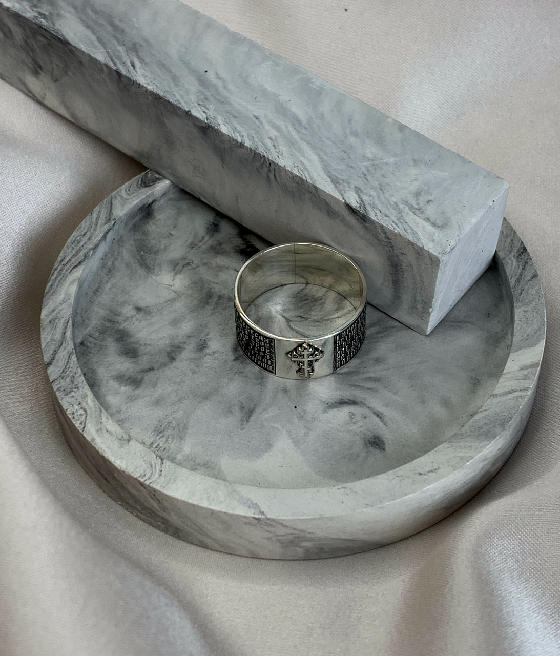 Срібна каблучка Отче наш з хрестиком 925 проба (2616864592) - фото 3