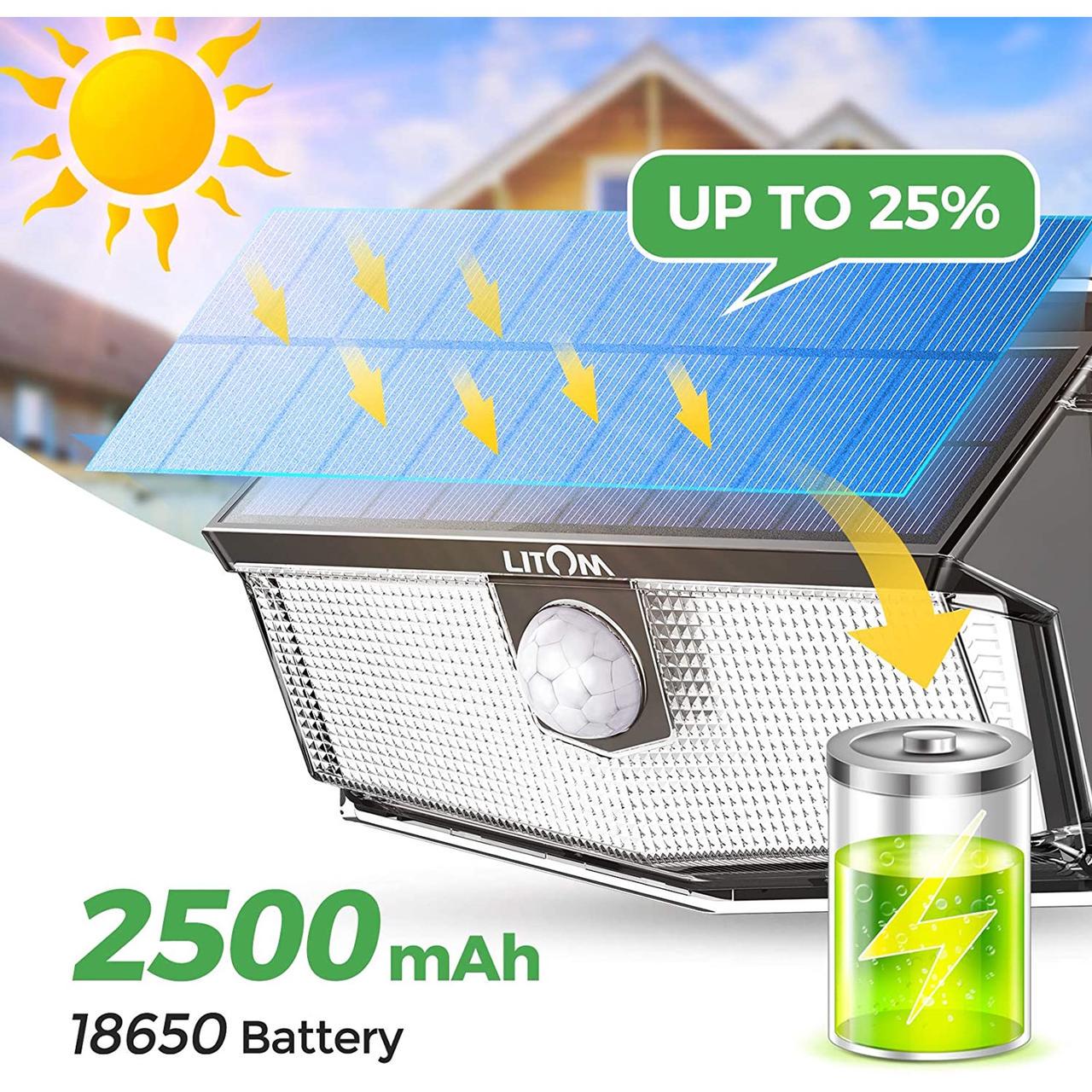 Светильники Litom с датчиками движения и солнечной батареей 2 шт. - фото 6