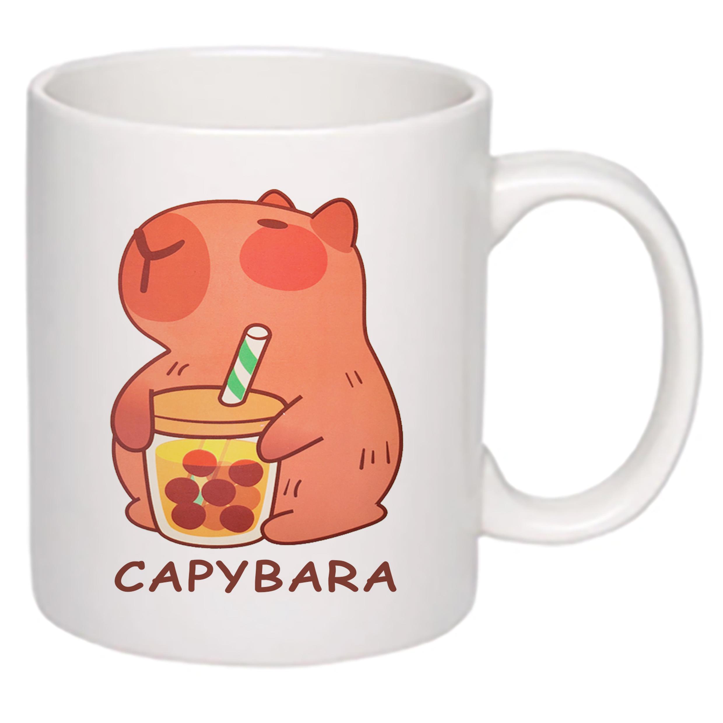 Чашка с печатью Капибара 330 мл Белый (23921) - фото 2 Чашка с печатью Капибара 330 мл Белый (23921) - фото 2
