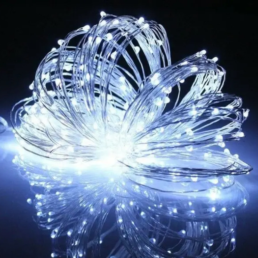 Гирлянда нить Роса от USB 8 режимов 500 LED IP44 50 м Білий - фото 2 Гирлянда нить Роса от USB 8 режимов 500 LED IP44 50 м Білий - фото 2