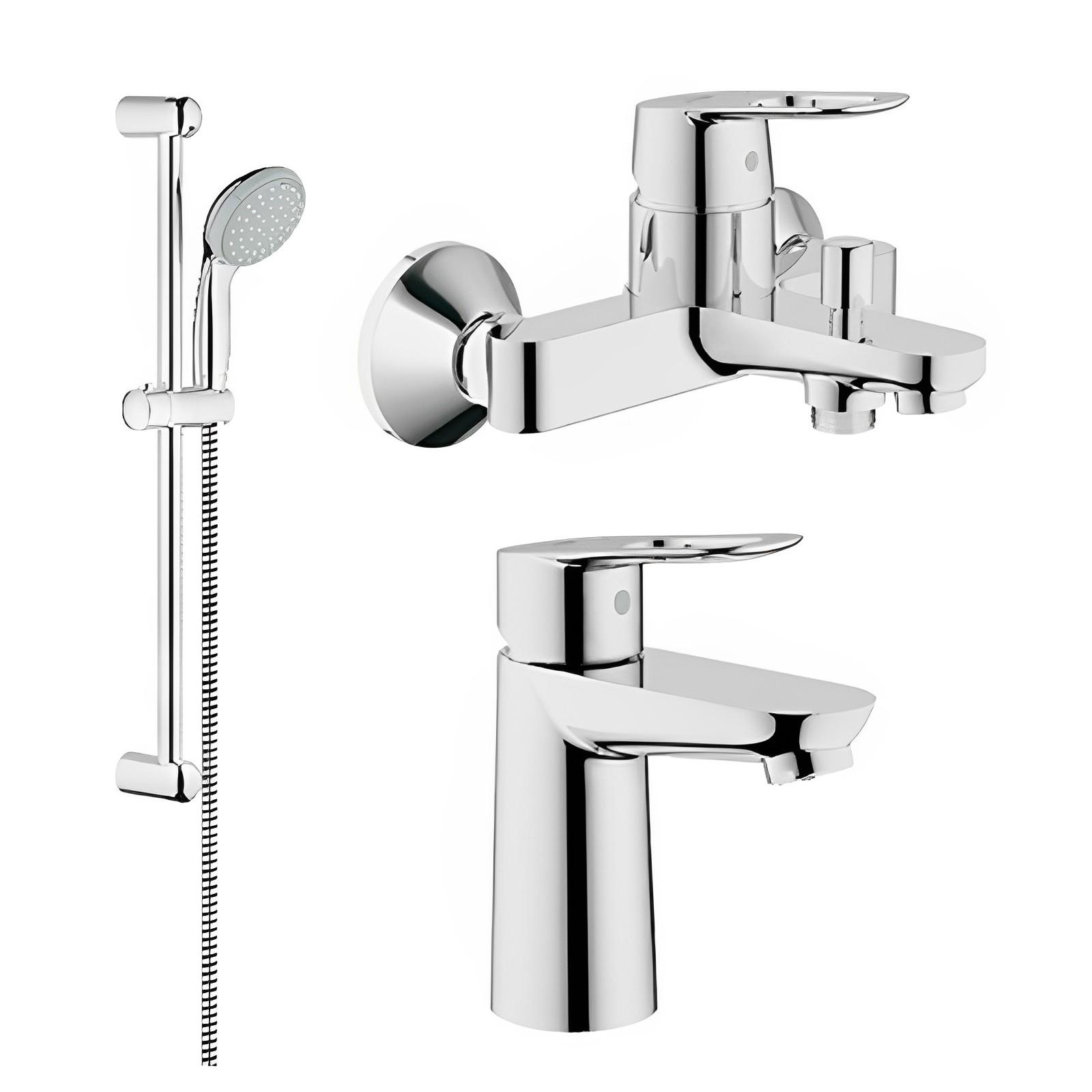 Набор смесителей для умывальника/ванны и душевая стойка S-Size Grohe BauLoop 123214S (47727)