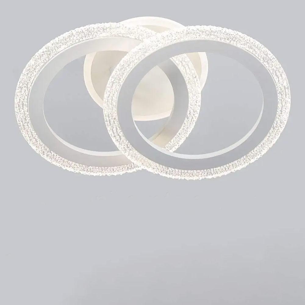 Люстра потолочная светодиодная LED без пульта Light House SC-18239A/2C WT 3000-6500K 48W+14W 390х260х120 мм Белый (77913)