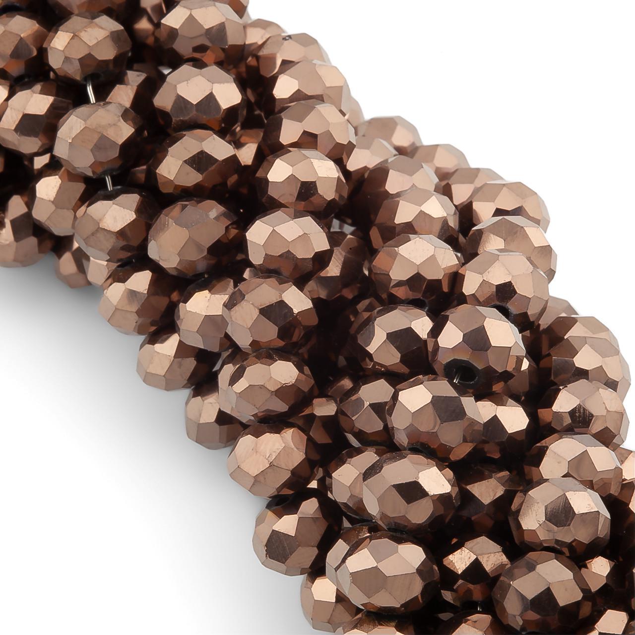 Бусины Swarovski огранка рондель 6х4,8 мм 40 см 85 шт. Коричневый/Металлик (БС6158а08)