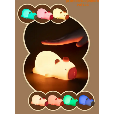 Нічник силіконовий нічник акумуляторний у вигляді сплячої капібари таймер 30-60 хв (SAM-178) - фото 4 Нічник силіконовий нічник акумуляторний у вигляді сплячої капібари таймер 30-60 хв (SAM-178) - фото 4