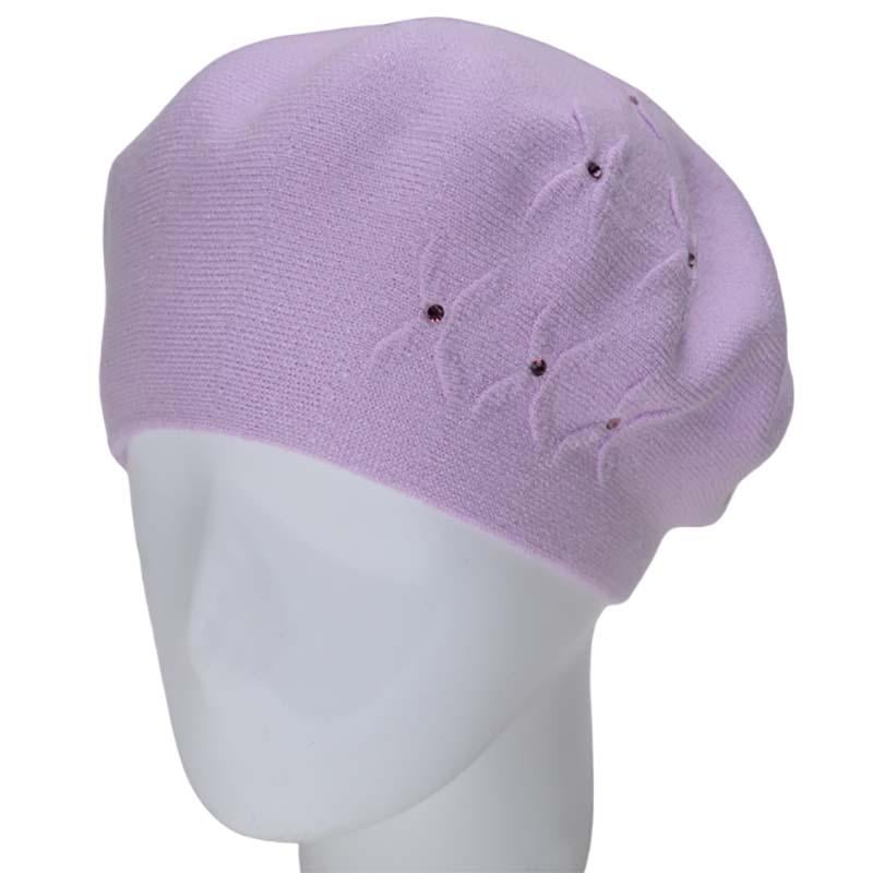 Берет жіночий з віскозної пряжі Novita Бінго L р. 57-58 Фіалка