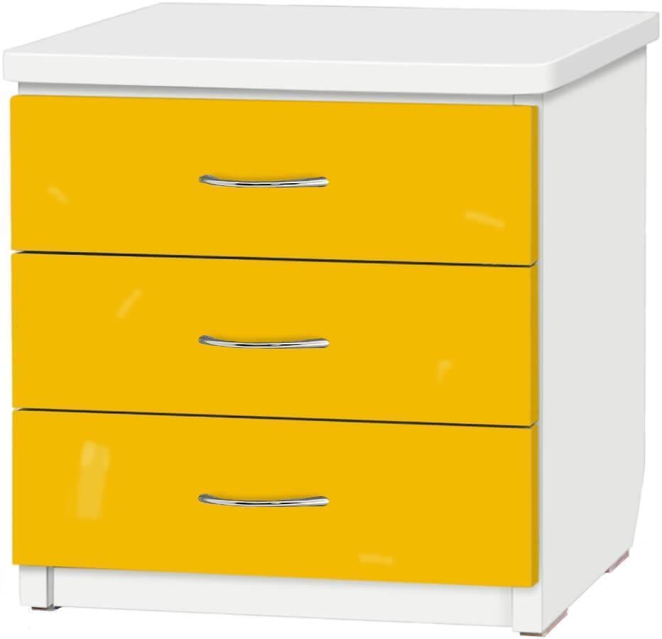 Комодик детский МАКСИ-МЕбель Ярик плюс с крашеными МДФ фасадами Белый гладкий/Желтый (5103023)