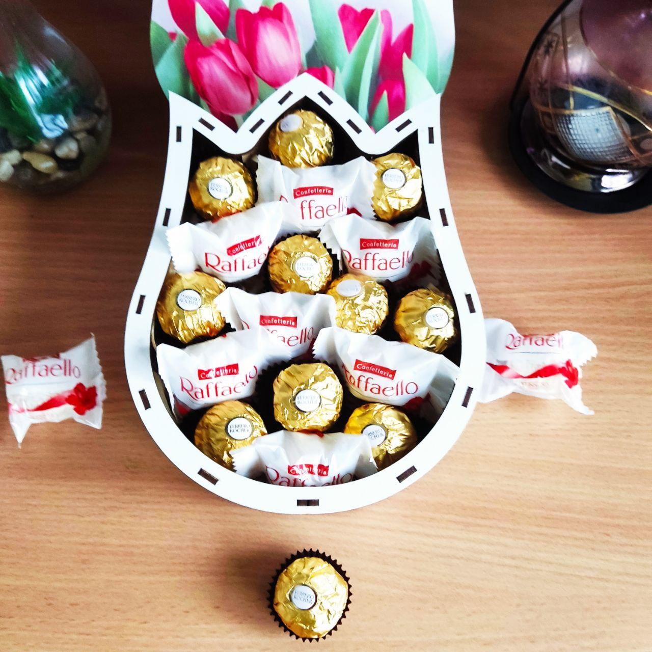 Подарочный бокс с конфетами на 8 марта/день рождения для девушки (ar132) Подарочный бокс с конфетами на 8 марта/день рождения для девушки (ar132)