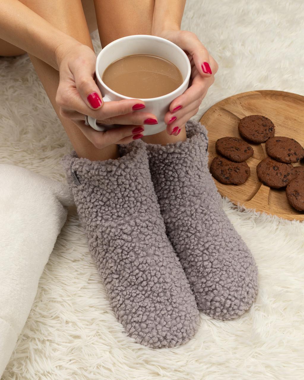 Тапочки-сапожки домашние тедди Серый