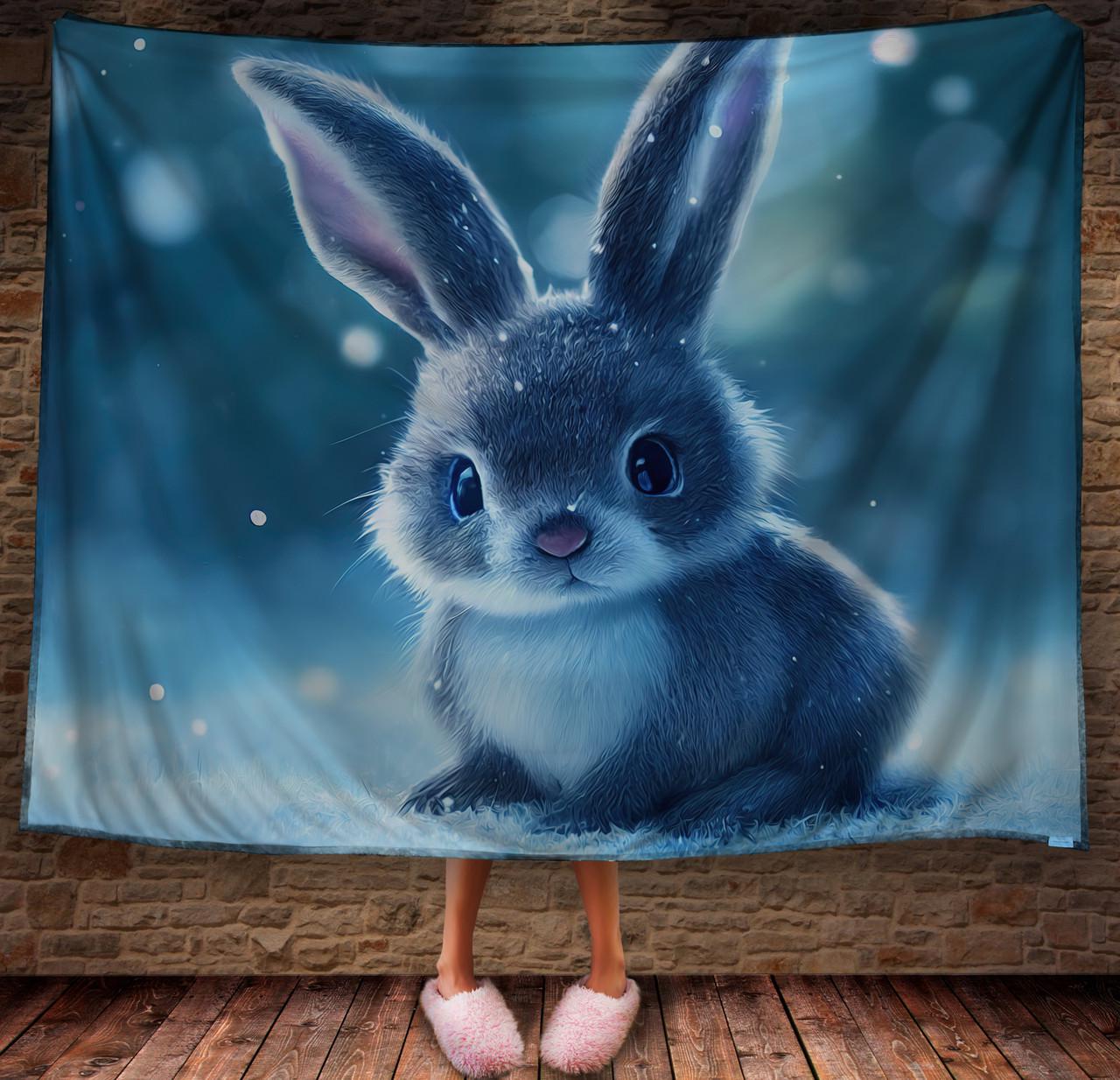 Плед с 3D принтом 11 Кролик в зимнем сказочном лесу 150х200 см (epi_1823)