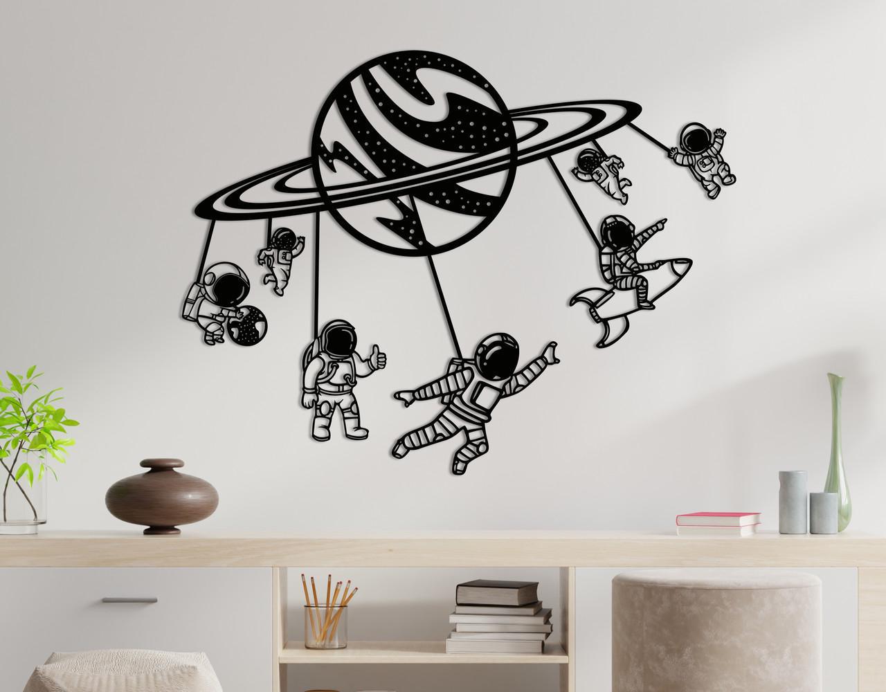 Декоративное панно на стену Upwood Decor Adventures of An Astronaut 60х78 см Black (1585084236)