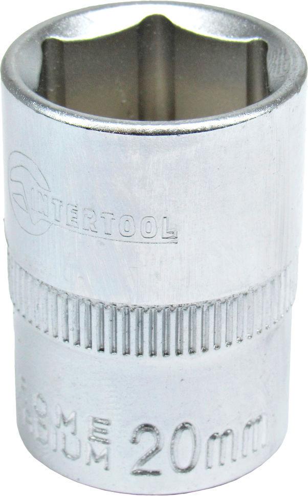 Головка торцева низька шестигранна Intertool 1/2 20 мм Хром ванадіум (ET-0020)