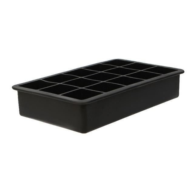 Форма для льоду силіконова Кубики з кришкою 15 комірок Чорний (Е051500)