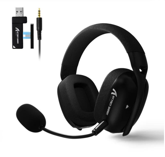Наушники беспроводные игровые ATTACK SHARK L80PRO 2.4G/Bluetooth/Wired for PC PS XBOX Black (2824085560)