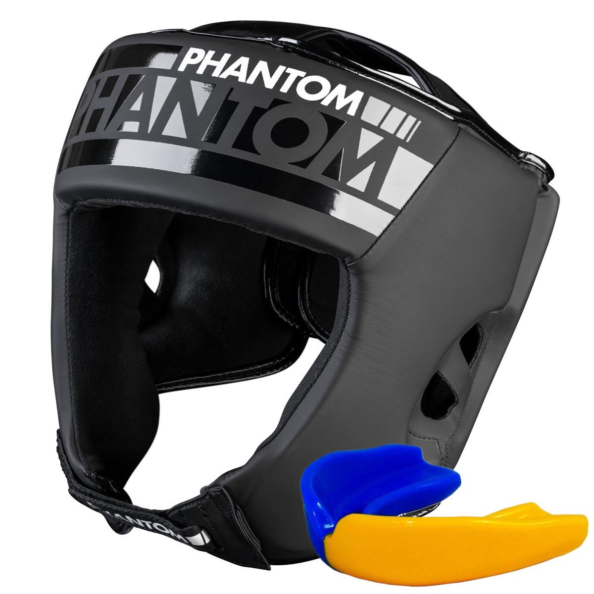 Шолом боксерський Phantom APEX Open Face Head Protection з капою Black