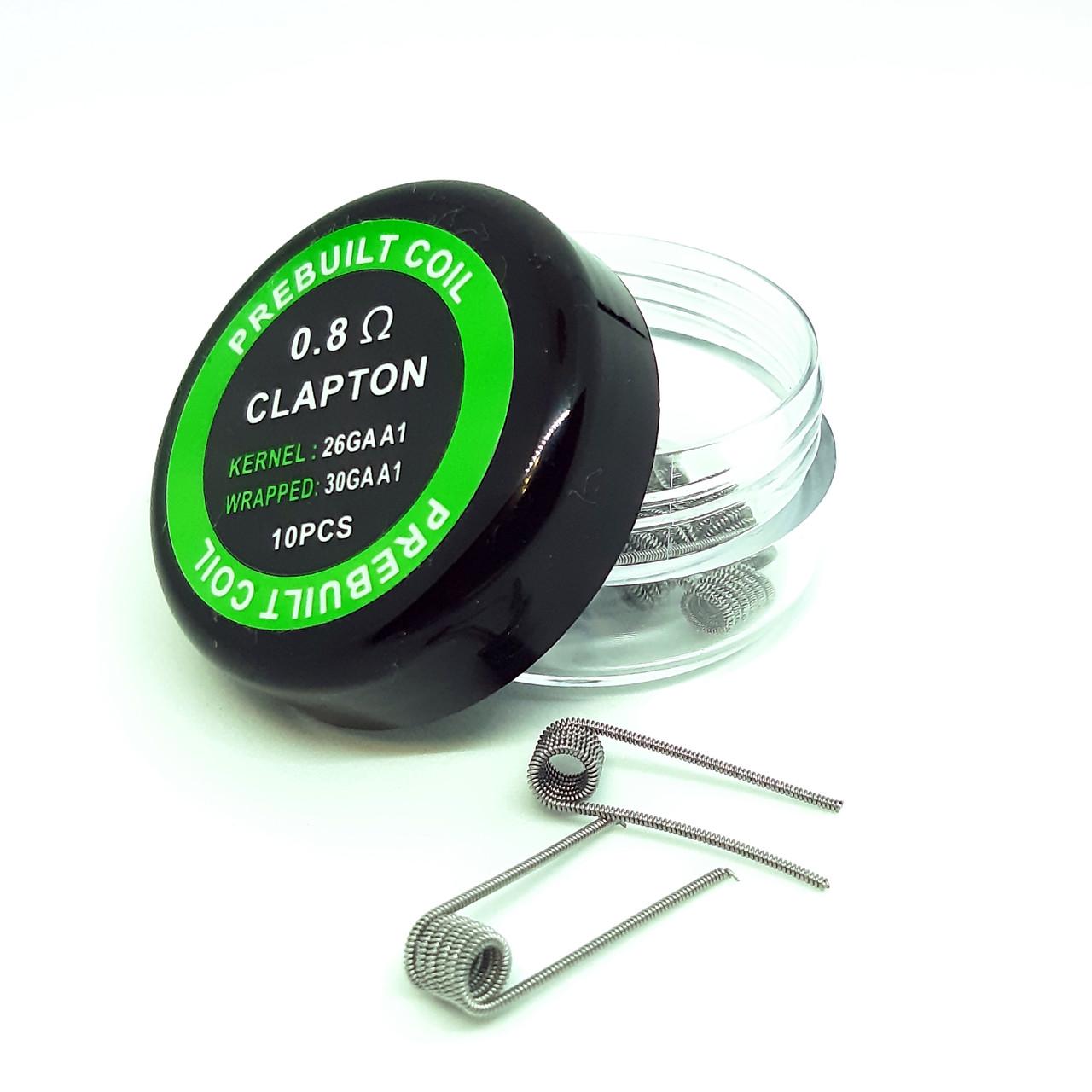 Комплект спиралей PREBUILT Clapton Coil 0,8 Ом 10 шт. (bs065)