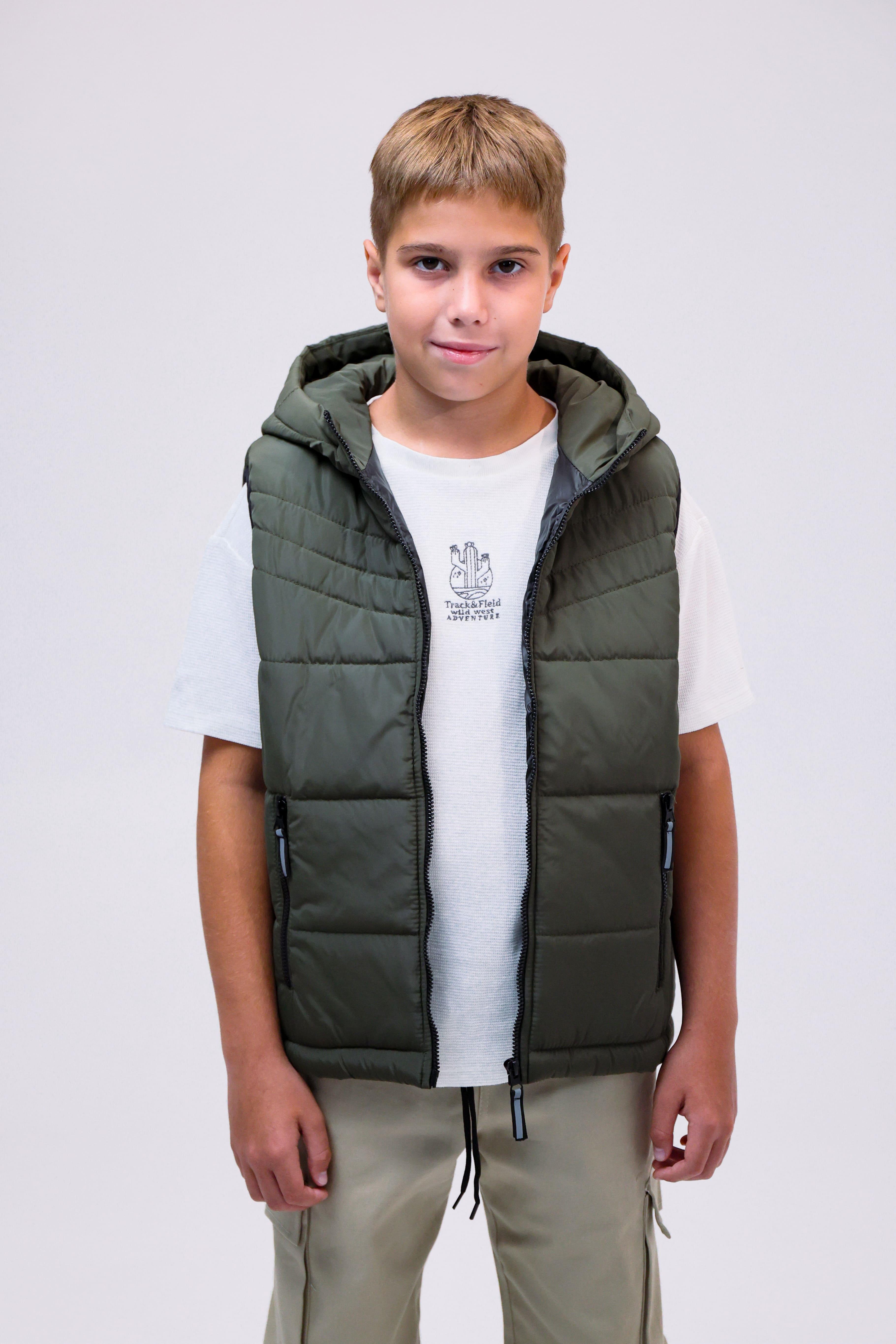 Жилетка детская подростковая на мальчика демисезонная Хаки (грін-хк134) - фото 3 Жилетка детская подростковая на мальчика демисезонная Хаки (грін-хк134) - фото 3