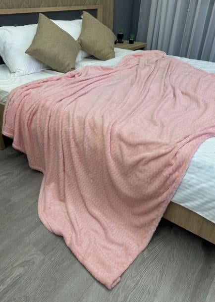 Покривало на диван/ліжко Зигзаг рельєфний 155х200 см Рожевий (87-095) - фото 5