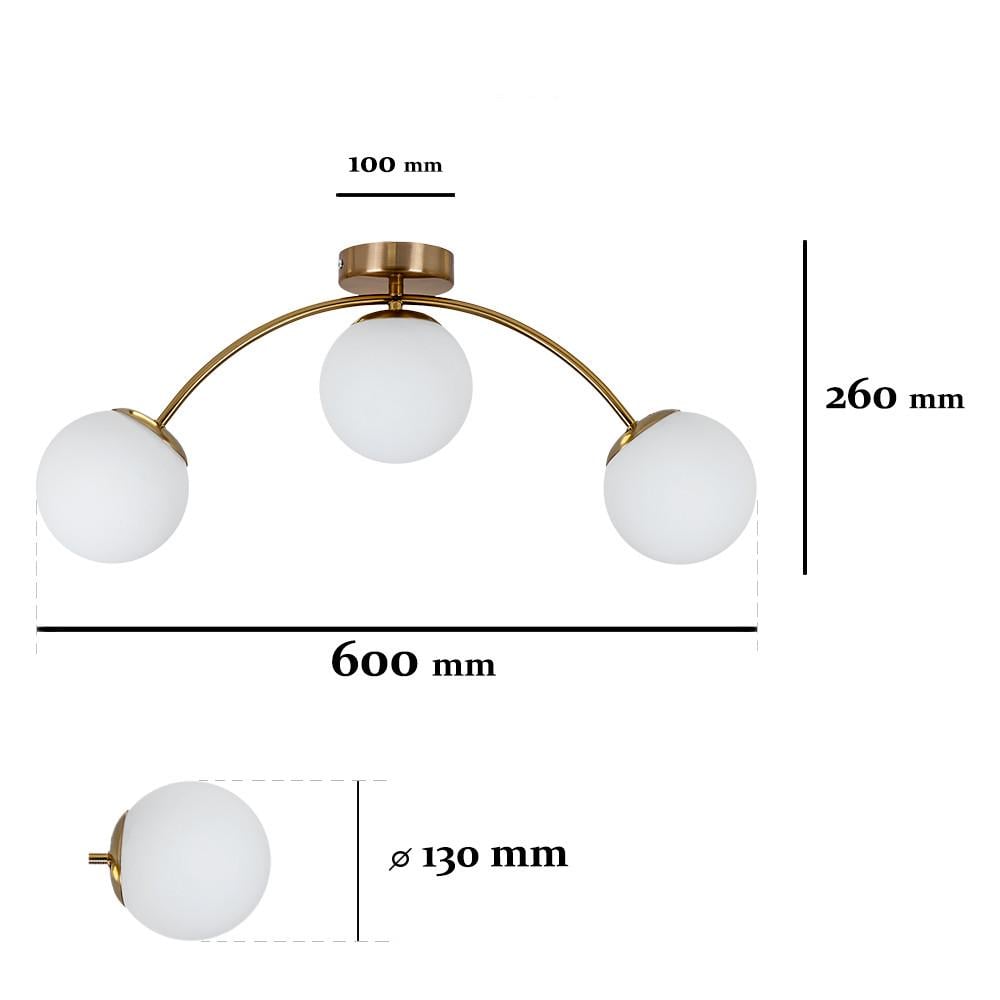 Люстра 7529907-3 BRZ+WH Бронзовый/Белый (LVS4761) - фото 2 Люстра 7529907-3 BRZ+WH Бронзовый/Белый (LVS4761) - фото 2
