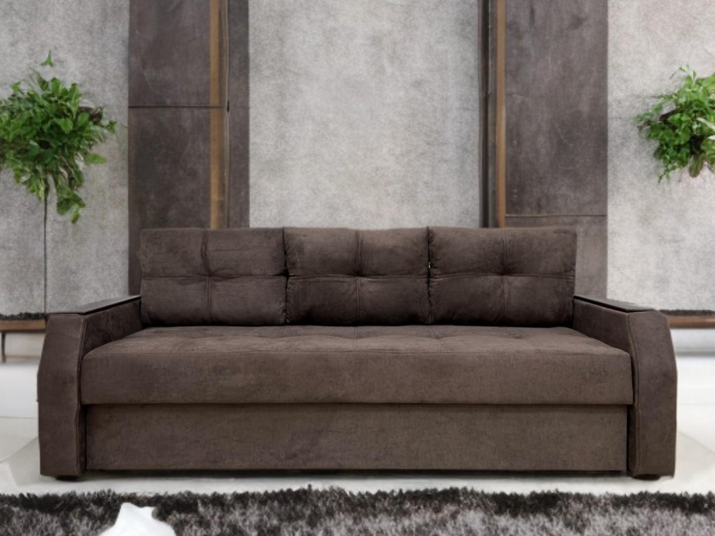 Диван Virkoni Браво єврокнижка Аляска 220x90x71 см 28 Коричневий (44701-010010528) - фото 2 Диван Virkoni Браво єврокнижка Аляска 220x90x71 см 28 Коричневий (44701-010010528) - фото 2