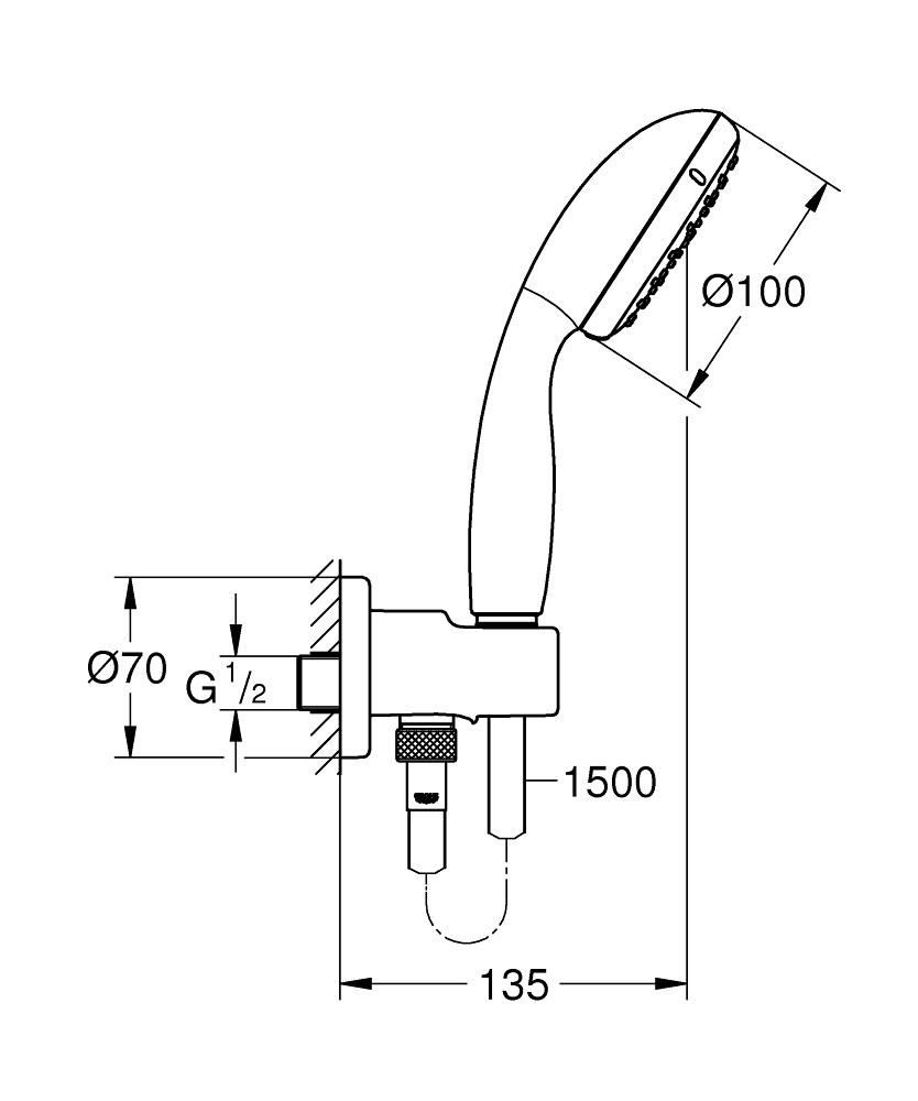 Комплект душовий Grohe Tempesta 100 Хром (26406001) - фото 2