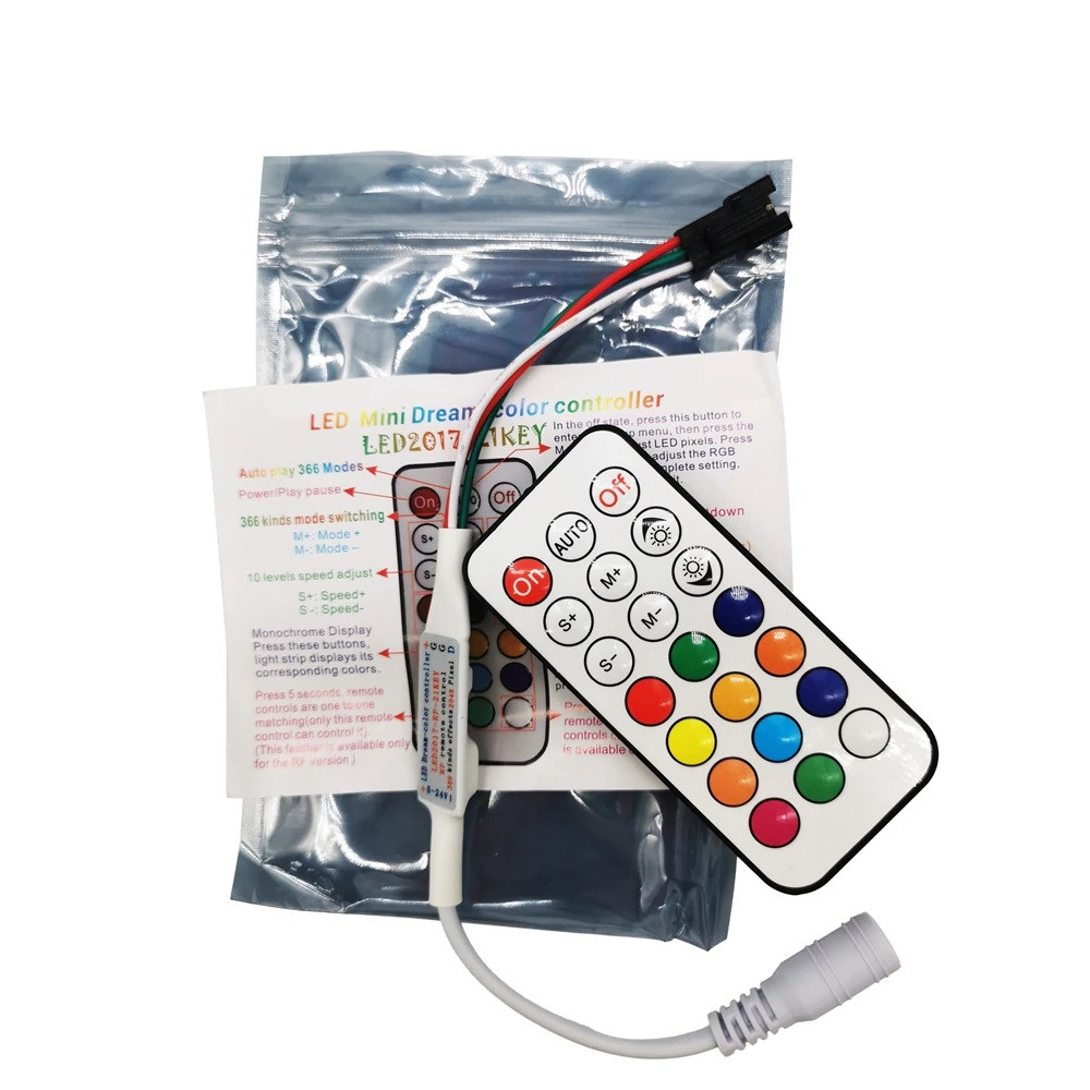 Контроллер управления для LED-ленты RGB на ардуино c пультом 2048px для микросхем WS2811/WS2812b/WS2813/1804/6803/1903 (28456)