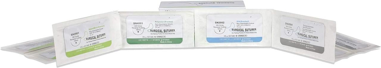 Нитки шовні медичні змішаного типу із зігнутою голкою 75 см