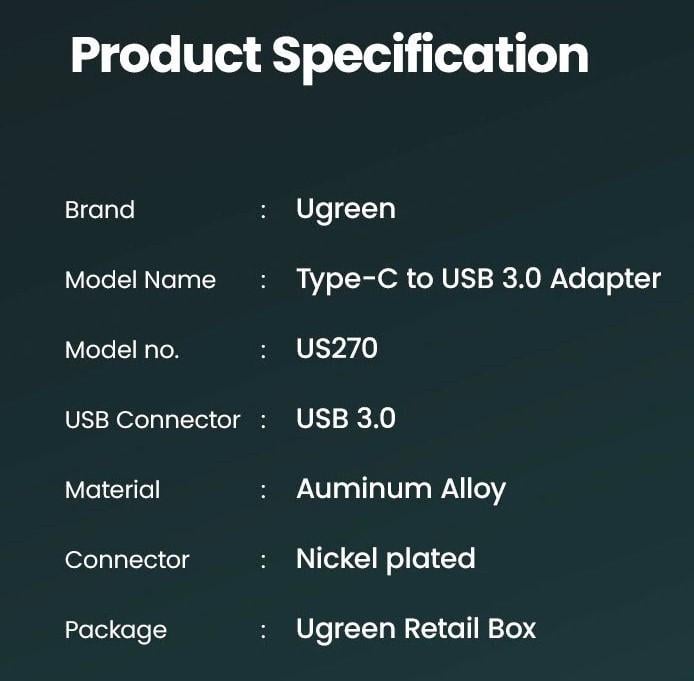 Адаптер Ugreen OTG Type-C to USB 3,0 с карабином Space grey (US270) - фото 10 Адаптер Ugreen OTG Type-C to USB 3,0 с карабином Space grey (US270) - фото 10