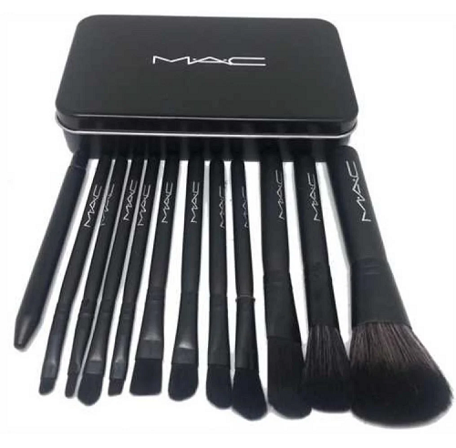 Набор кистей M.A.C в металлическом кейсе 12 шт. Black