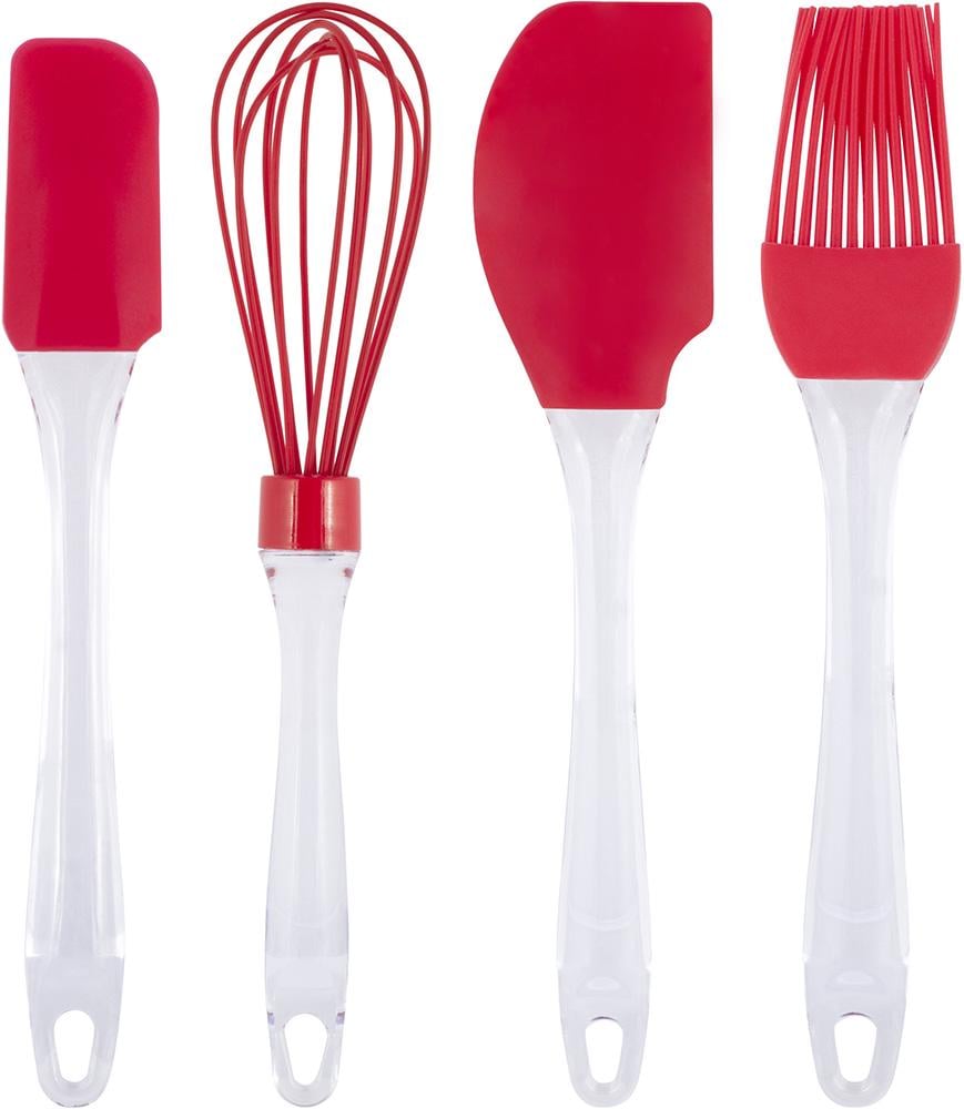 Набор кухонных силиконовых аксессуаров Kamille венчик 2 лопатки и кисть